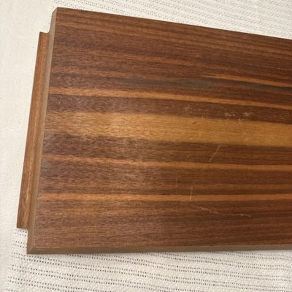 Vintage Mahogany/Teak Wood Serving Tray 19 X 12 Geese Heart Inlayed